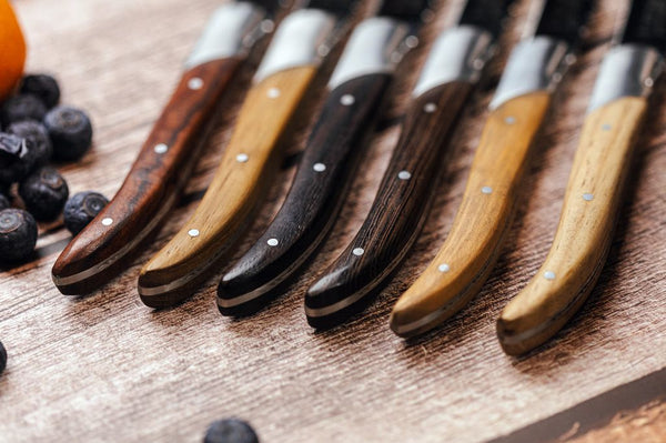 Laguiole steakknives mixed wood set of 6