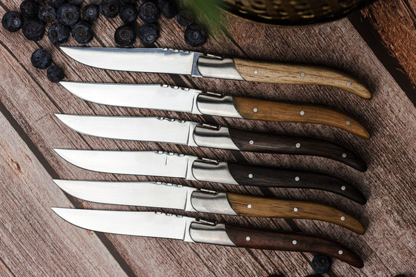 Laguiole steakknives mixed wood set of 6