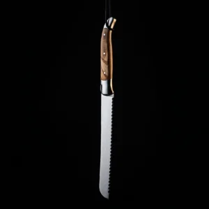 Laguiole bread knife with olive wood handle