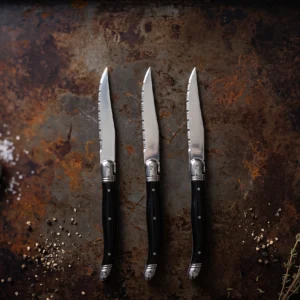 Couteaux à steak Laguiole manche noir, lot de 6