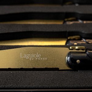 Laguiole Du Monde Gold on Gold 4x steakknives