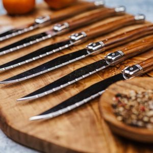 Laguiole Affordable Steakknives set of 6 wood look