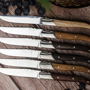 Laguiole Steakknives Mixed wood set of 6