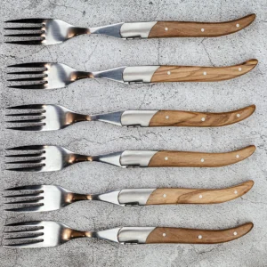 Laguiole Du Monde 6x Exclusive Forks in Olive Wood
